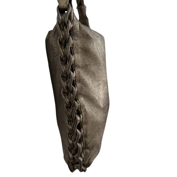 Salvatore Ferragamo Women's Gray Metallic Leather Shoulder Bag - Picture 2 of 11